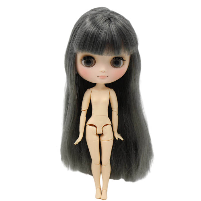 Middie Blythe Doll with Grey Hair, Tilting-Head & Jointed Body Middie Blythe Dolls
