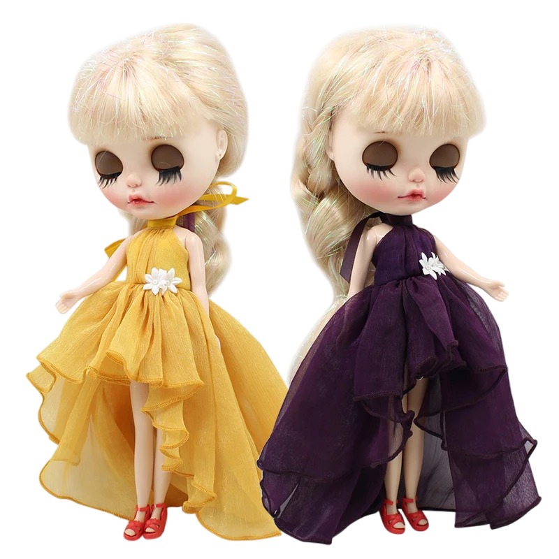 Neo Blythe Doll Chiffon Dress with Flower Blythe doll clothes