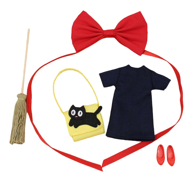 Neo Blythe Doll Kiki Halloween Dress with Yellow Bag, Bow Hairband & Red Shoes Blythe doll clothes