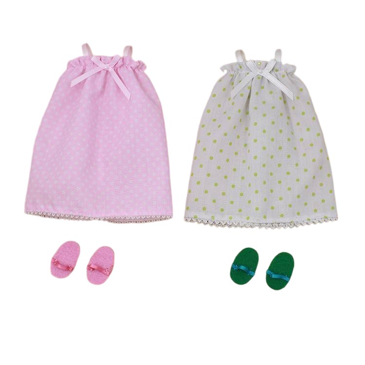 Neo Blythe Doll Polka Dot Night Dress with Slippers Blythe doll clothes