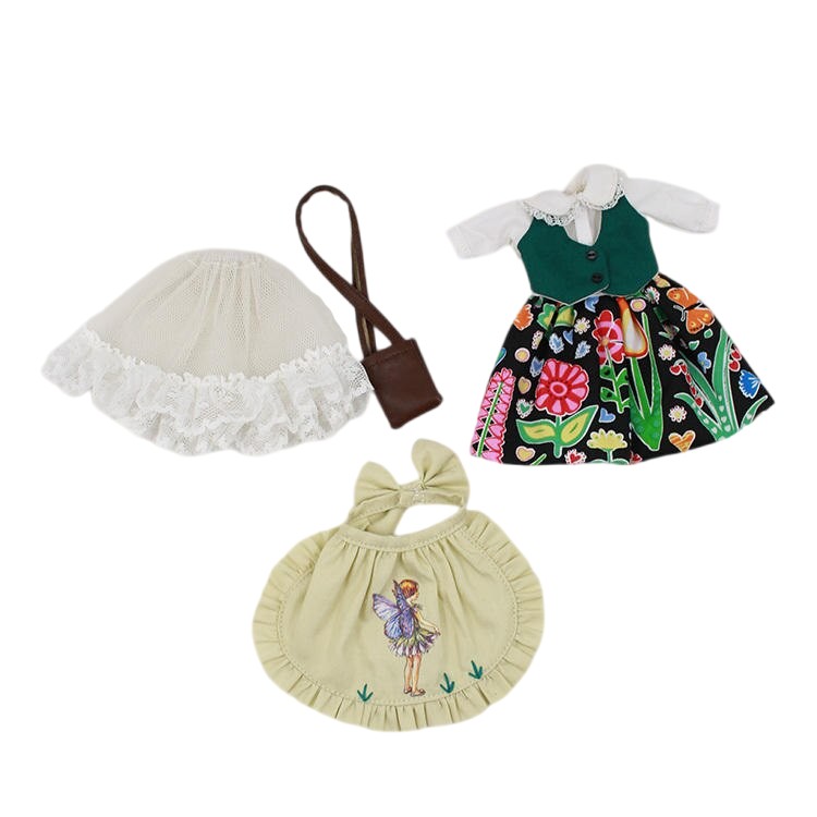 Neo Blythe Doll Vintage Floral Dress with Bag Blythe doll clothes