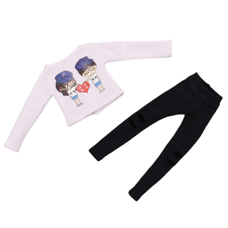 Neo Blythe Doll White Shirt with Black Pants Blythe doll clothes