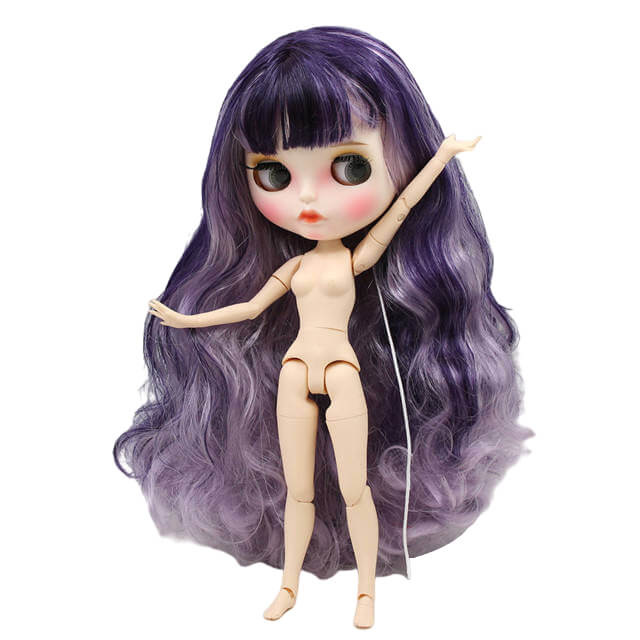 Neo Blythe Doll with Multi-Color Hair, White Skin, Matte Face & Jointed Body Multi-Color Hair Factory Blythe Doll Matte Face Factory Blythe Doll White Skin Factory Blythe Doll