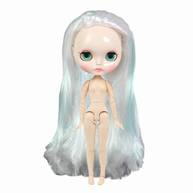 Neo Blythe Doll with Multi-Color Hair, White Skin, Shiny Pouty Face & Custom Jointed Body Multi-color hair Pouty face Shiny face White skin