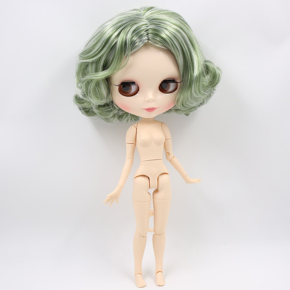 Nylah – Premium Custom Blythe Doll with Full Outfit Glossy Cute Face Green Hair Blythe