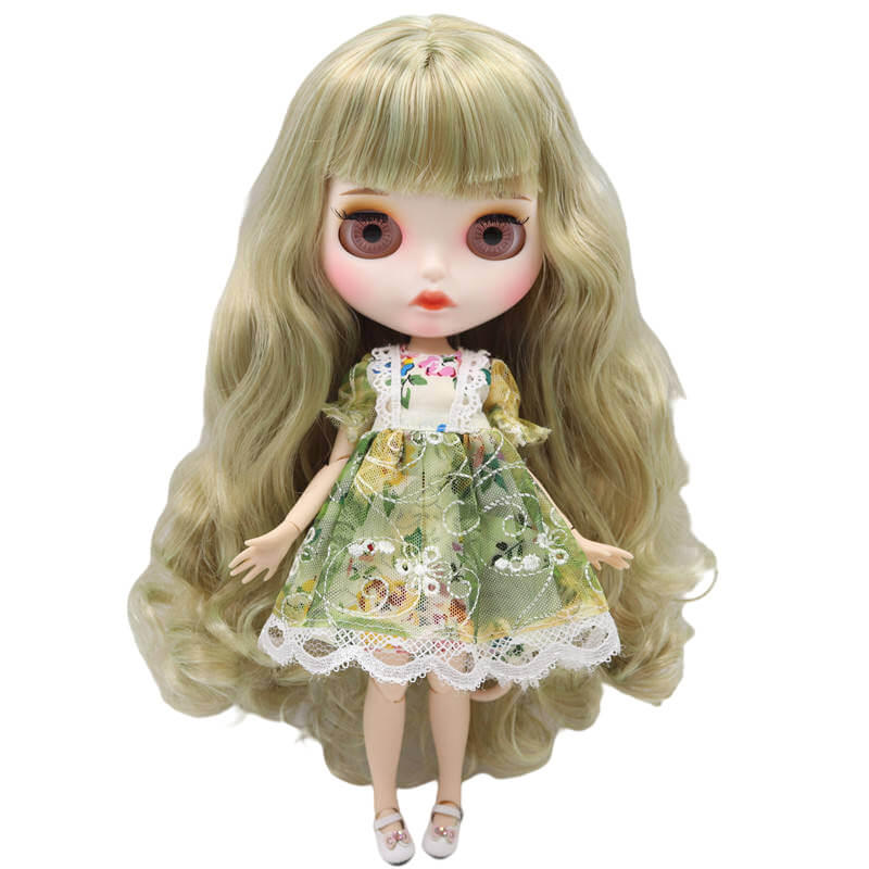 Alessandra – Premium Custom Blythe Doll with Pouty Face Matte Face Custom Blythe Doll Multi-Color Hair Custom Blythe Doll White Skin Custom Blythe Doll