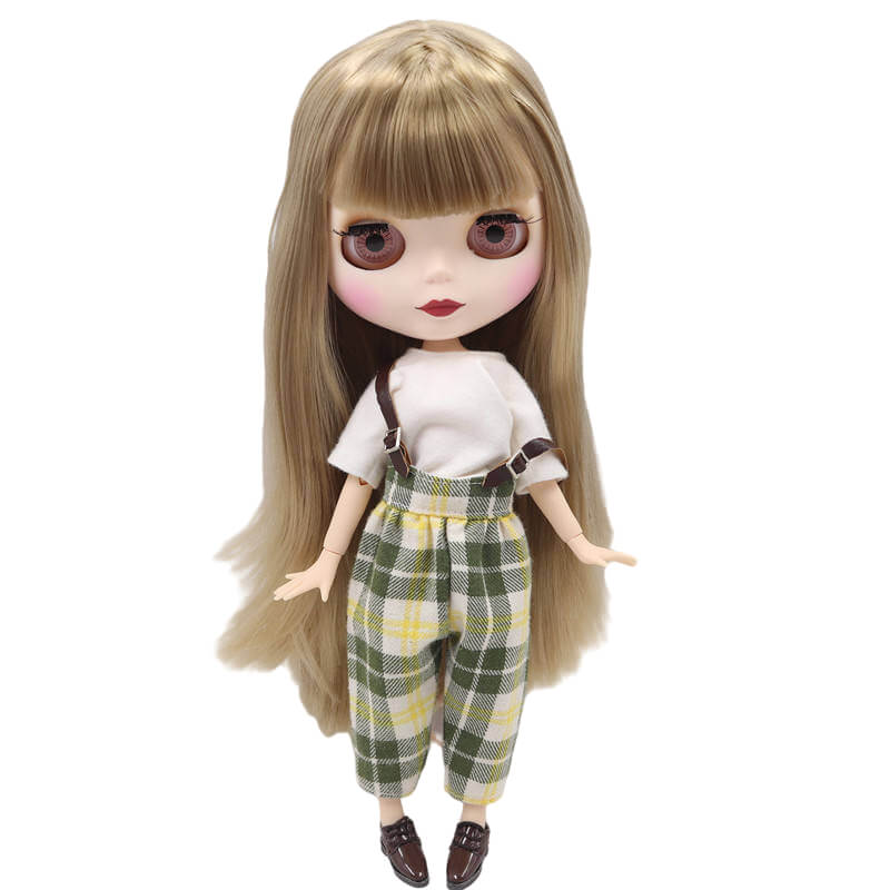 Eva – Premium Custom Blythe Doll with Calm Face Blonde Hair Custom Blythe Doll Matte Face Custom Blythe Doll White Skin Custom Blythe Doll