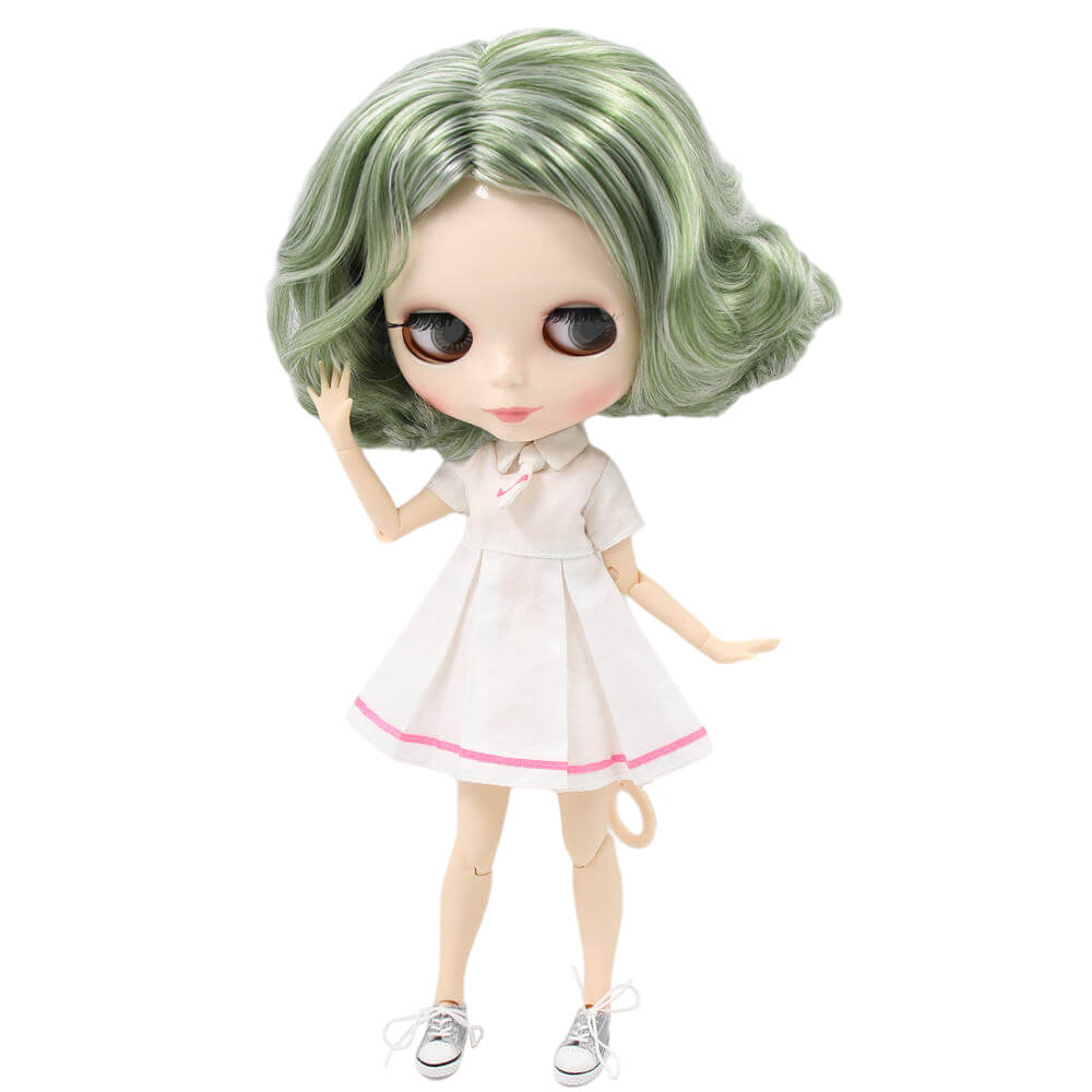 Nylah – Premium Custom Blythe Doll with Cute Face Multi-Color Hair Custom Blythe Doll Shiny Face Custom Blythe Doll White Skin Custom Blythe Doll
