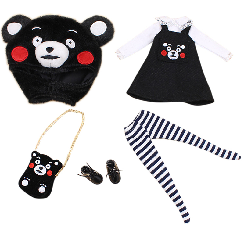 Neo Blythe Doll Black White Bear Cosplay Outfit Neo Blythe Doll Clothes