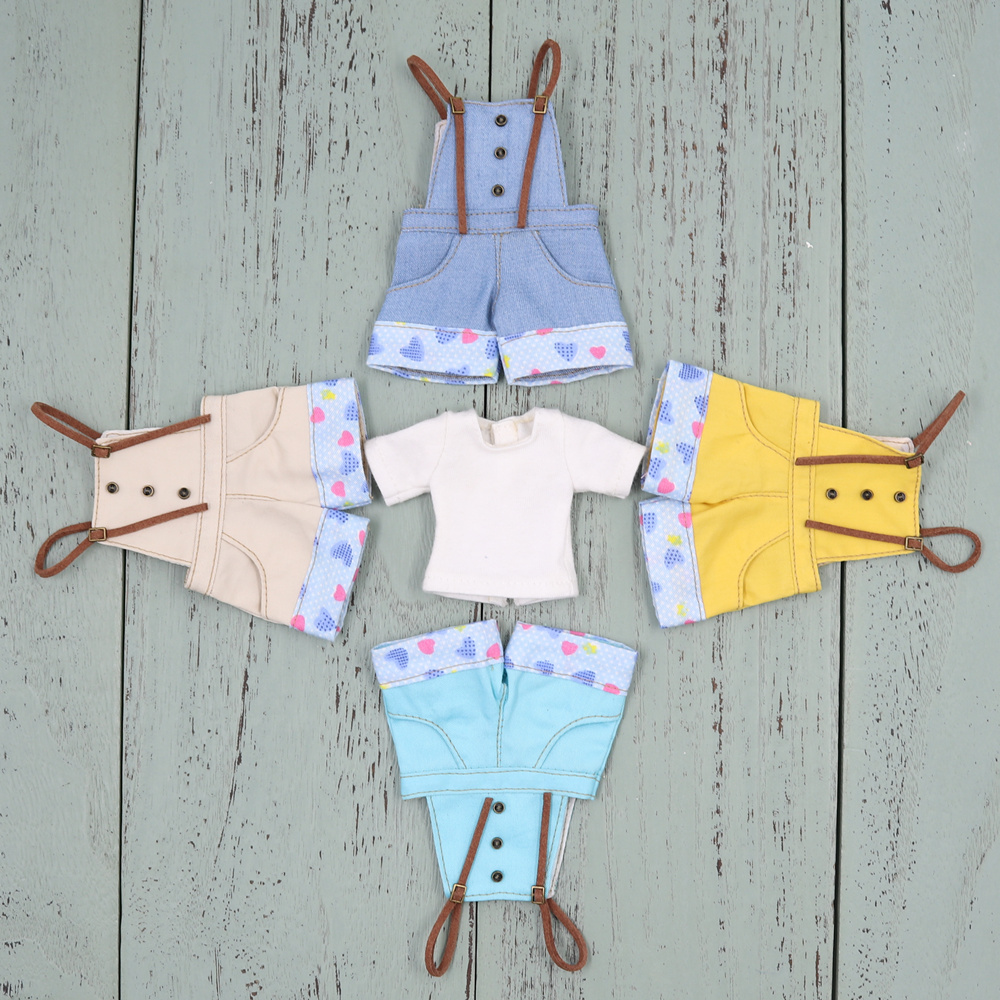 Neo Blythe Doll Blue Overall With White Shirt Neo Blythe Doll Clothes