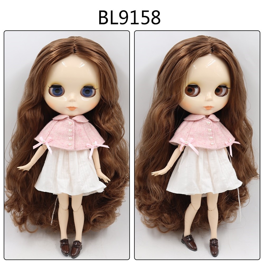Antonella – Custom Blythe Doll with Full Outfit Jointed Body Blythe Doll Combos Brown Hair Blythe