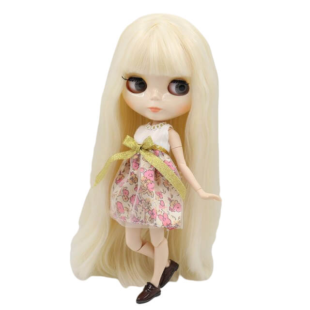 Avah – Premium Custom Blythe Doll with Cute Face Blonde Hair Custom Blythe Doll Shiny Face Custom Blythe Doll White Skin Custom Blythe Doll