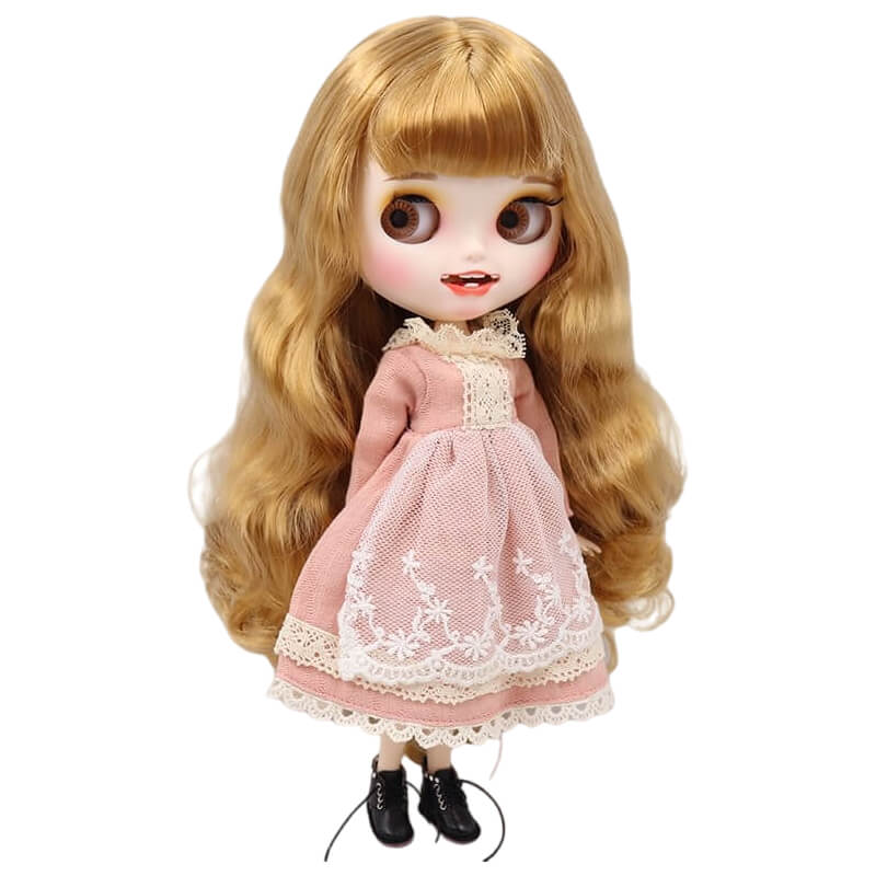 Brynlee – Premium Custom Neo Blythe Doll with Blonde Hair, White Skin & Matte Smiling Face Blonde hair Matte face Smiling face White skin