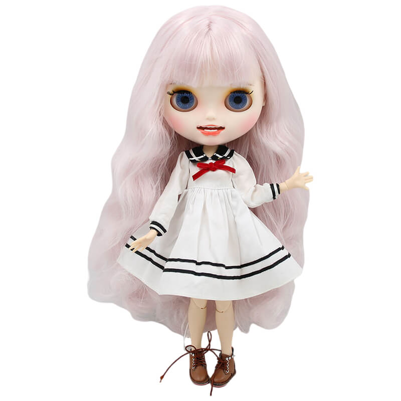 Harley – Premium Custom Neo Blythe Doll with Purple Hair, White Skin & Matte Smiling Face Matte face Purple hair Smiling face White skin