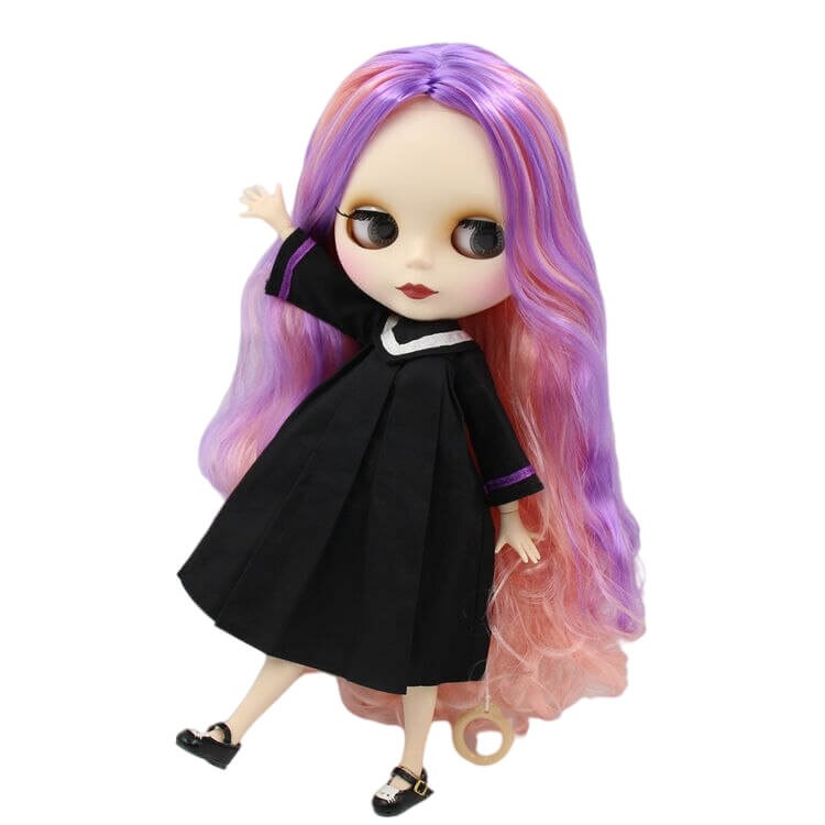 Natasha – Premium Custom Blythe Doll with Cute Face Matte Face Custom Blythe Doll Multi-Color Hair Custom Blythe Doll White Skin Custom Blythe Doll