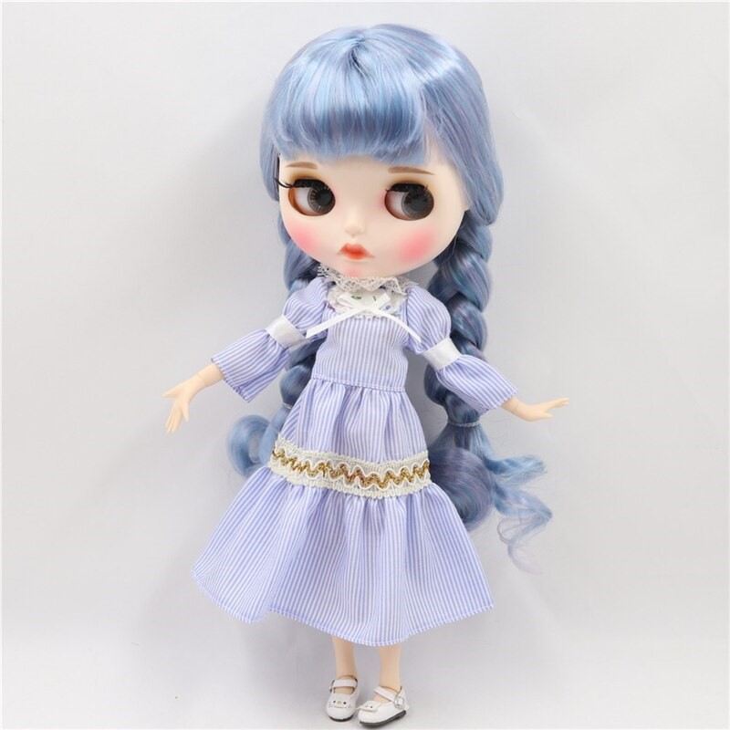 Neo Blythe Doll Blue White Frock Neo Blythe Doll Clothes