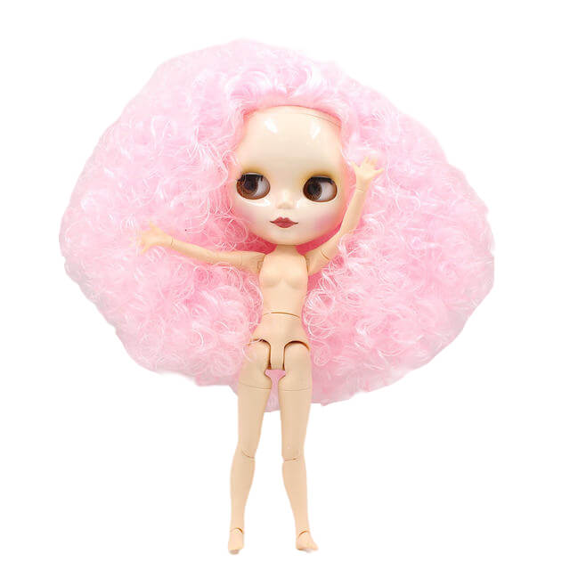Neo Лялька Блайт з рожевим волоссям, білою шкірою, блискучим обличчям і суглобами. Рожеве волосся Фабрика ляльок Блайт Фабрика блискучого обличчя Лялька Блайт Фабрика білої шкіри Лялька Блайт