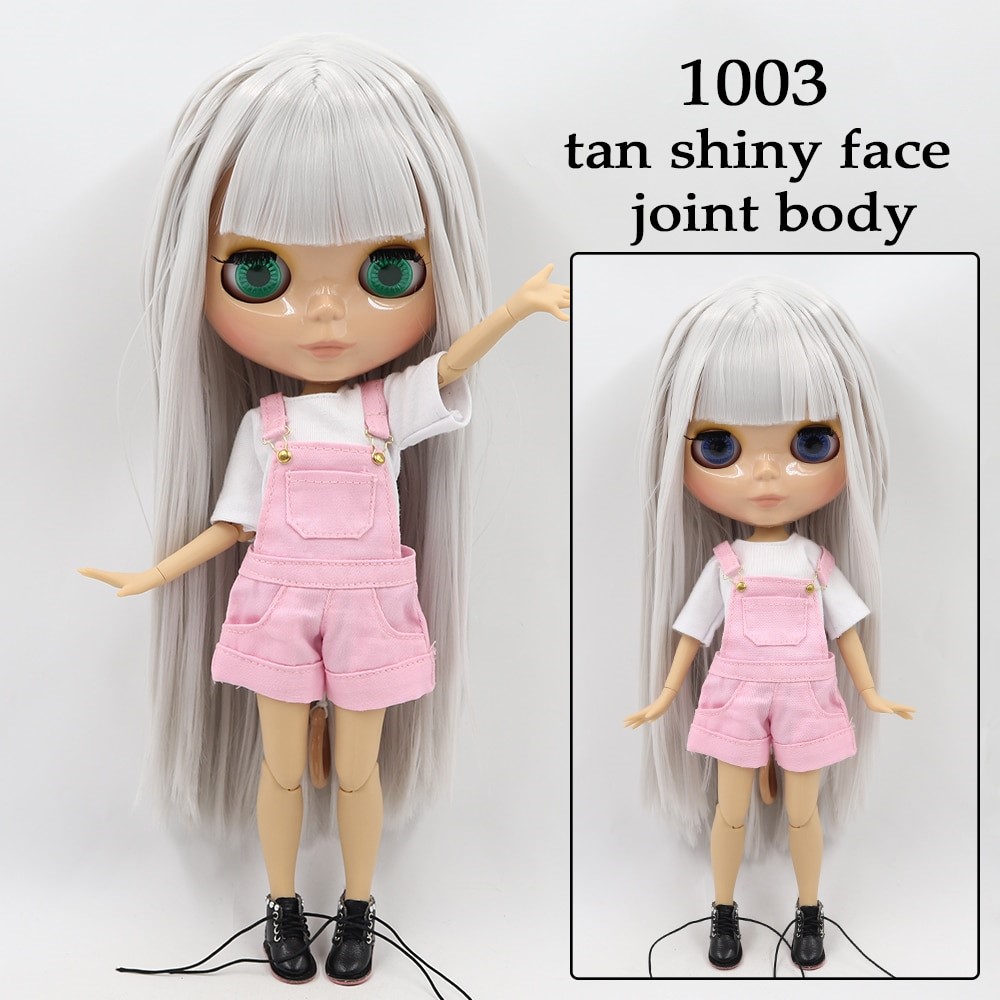 Neo Blythe Doll with Blonde Hair, Dark Skin, Matte Face & Jointed Body Blonde Hair Factory Blythe Doll Dark Skin Factory Blythe Doll Matte Face Factory Blythe Doll