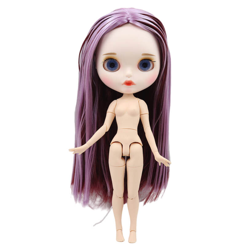 Neo Blythe Doll with Multi-Color Hair, White Skin, Matte Face & Jointed Body Multi-Color Hair Factory Blythe Doll Matte Face Factory Blythe Doll White Skin Factory Blythe Doll