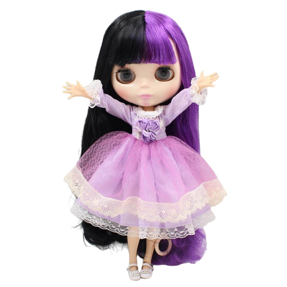 Teagan – Premium Custom Blythe Doll with Cute Face Multi-Color Hair Custom Blythe Doll Shiny Face Custom Blythe Doll White Skin Custom Blythe Doll