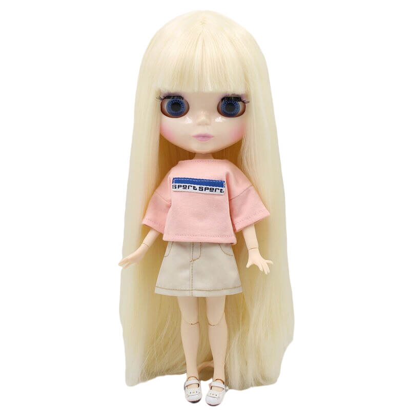 Tabitha – Premium Custom Blythe Doll with Cute Face Blonde Hair Custom Blythe Doll Shiny Face Custom Blythe Doll White Skin Custom Blythe Doll