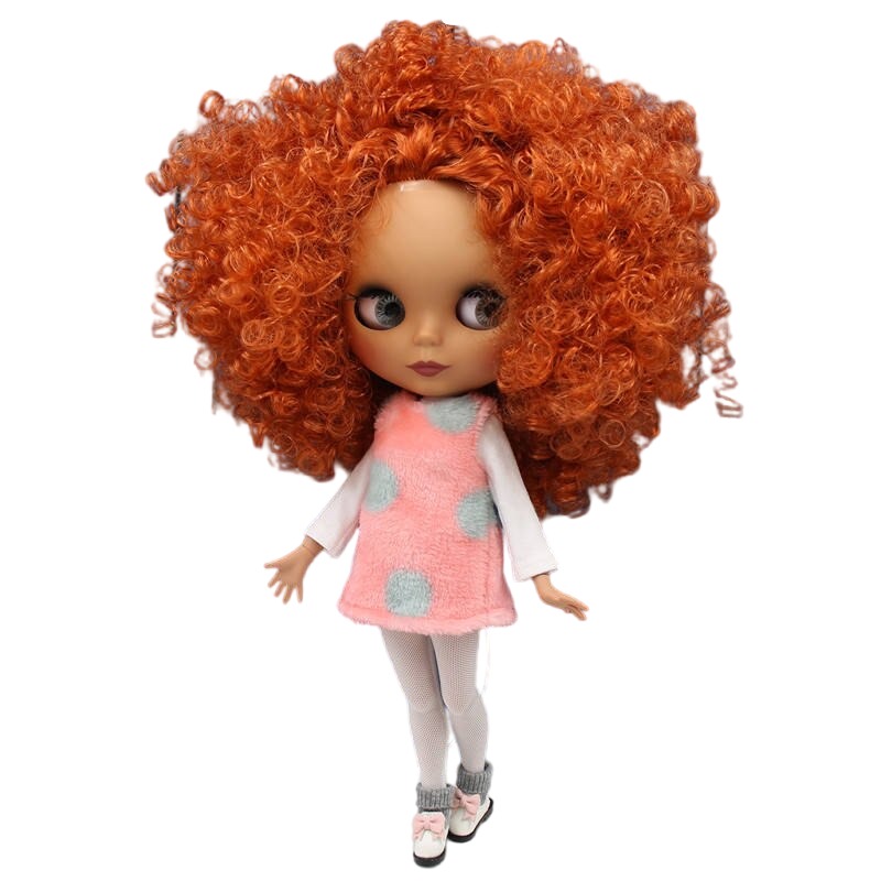Betty – Premium Custom Neo Blythe Doll with Ginger Hair, Dark Skin & Matte Cute Face Cute face Dark skin Ginger hair Matte face
