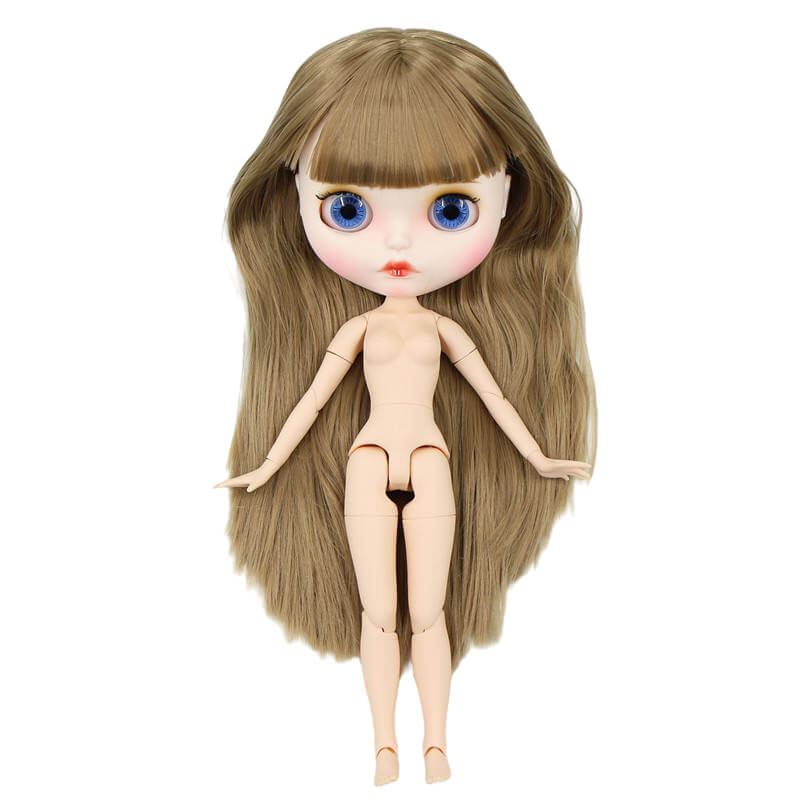 Neo Blythe Doll with Blonde Hair, White Skin, Matte Face & Jointed Body Blonde Hair Factory Blythe Doll Matte Face Factory Blythe Doll White Skin Factory Blythe Doll