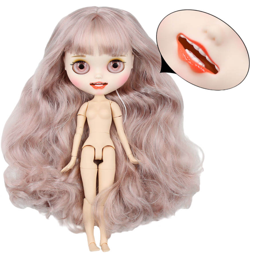 Neo Blythe Doll with Multi-Color Hair, White Skin, Matte Face & Jointed Body Multi-Color Hair Factory Blythe Doll Matte Face Factory Blythe Doll White Skin Factory Blythe Doll