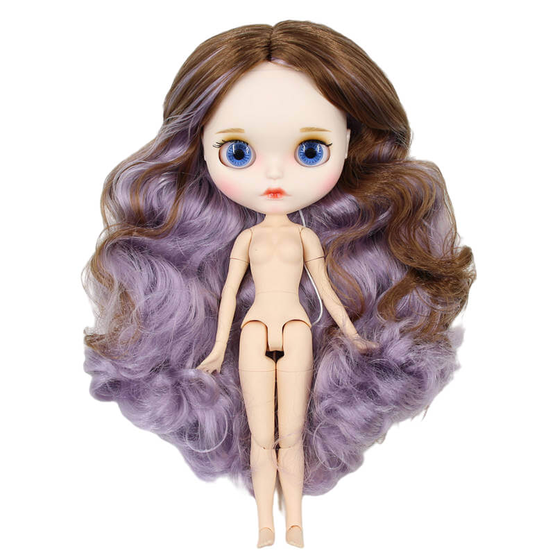 Neo Blythe Doll with Multi-Color Hair, White Skin, Matte Face & Jointed Body Multi-Color Hair Factory Blythe Doll Matte Face Factory Blythe Doll White Skin Factory Blythe Doll