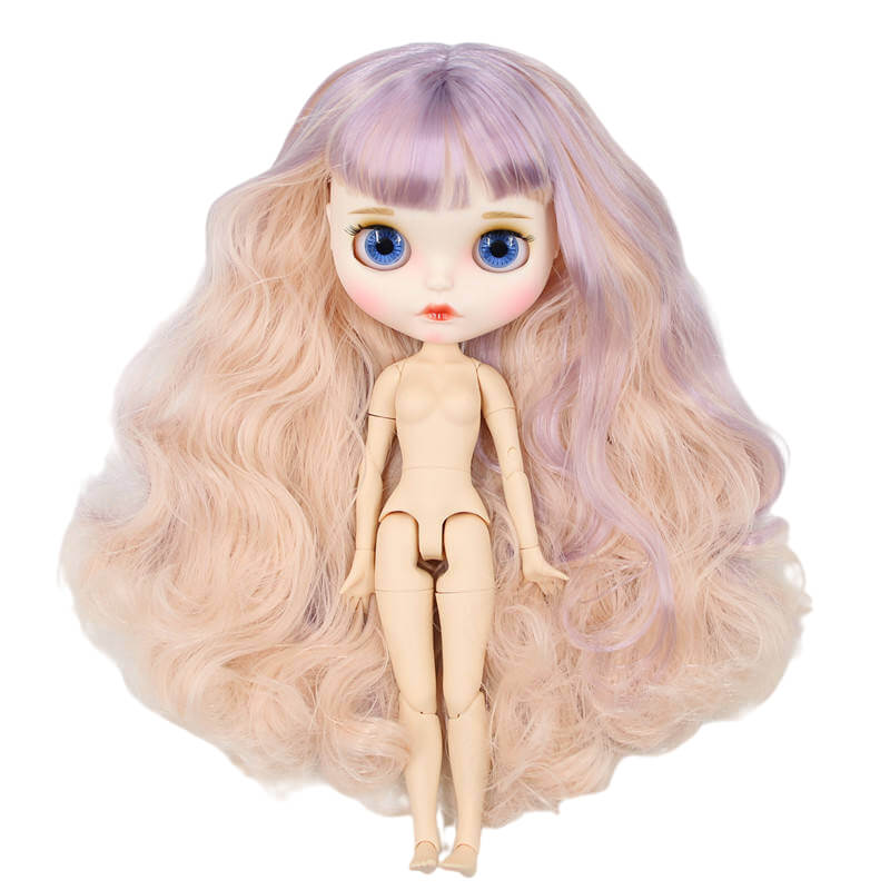 Neo Blythe Doll with Multi-Color Hair, White Skin, Matte Face & Jointed Body Multi-Color Hair Factory Blythe Doll Matte Face Factory Blythe Doll White Skin Factory Blythe Doll