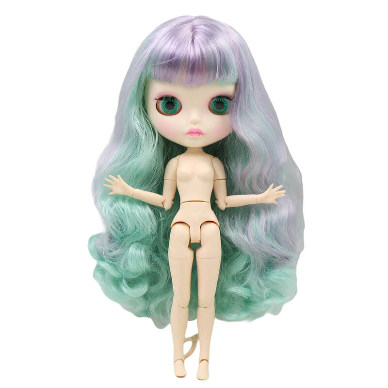 Neo Blythe Doll with Multi-Color Hair, White Skin, Matte Face & Jointed Body Multi-Color Hair Factory Blythe Doll Matte Face Factory Blythe Doll White Skin Factory Blythe Doll