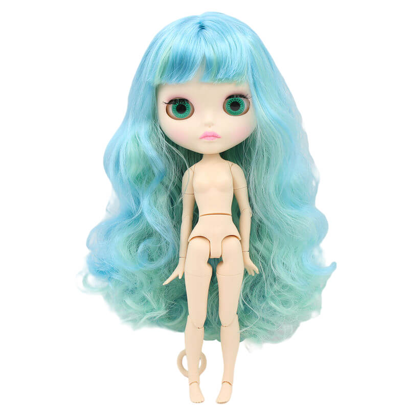 Neo Blythe Doll with Multi-Color Hair, White Skin, Matte Face & Jointed Body Matte Face Nude Blythe Doll Multi-Color Hair Nude Blythe Doll White Skin Nude Blythe Doll