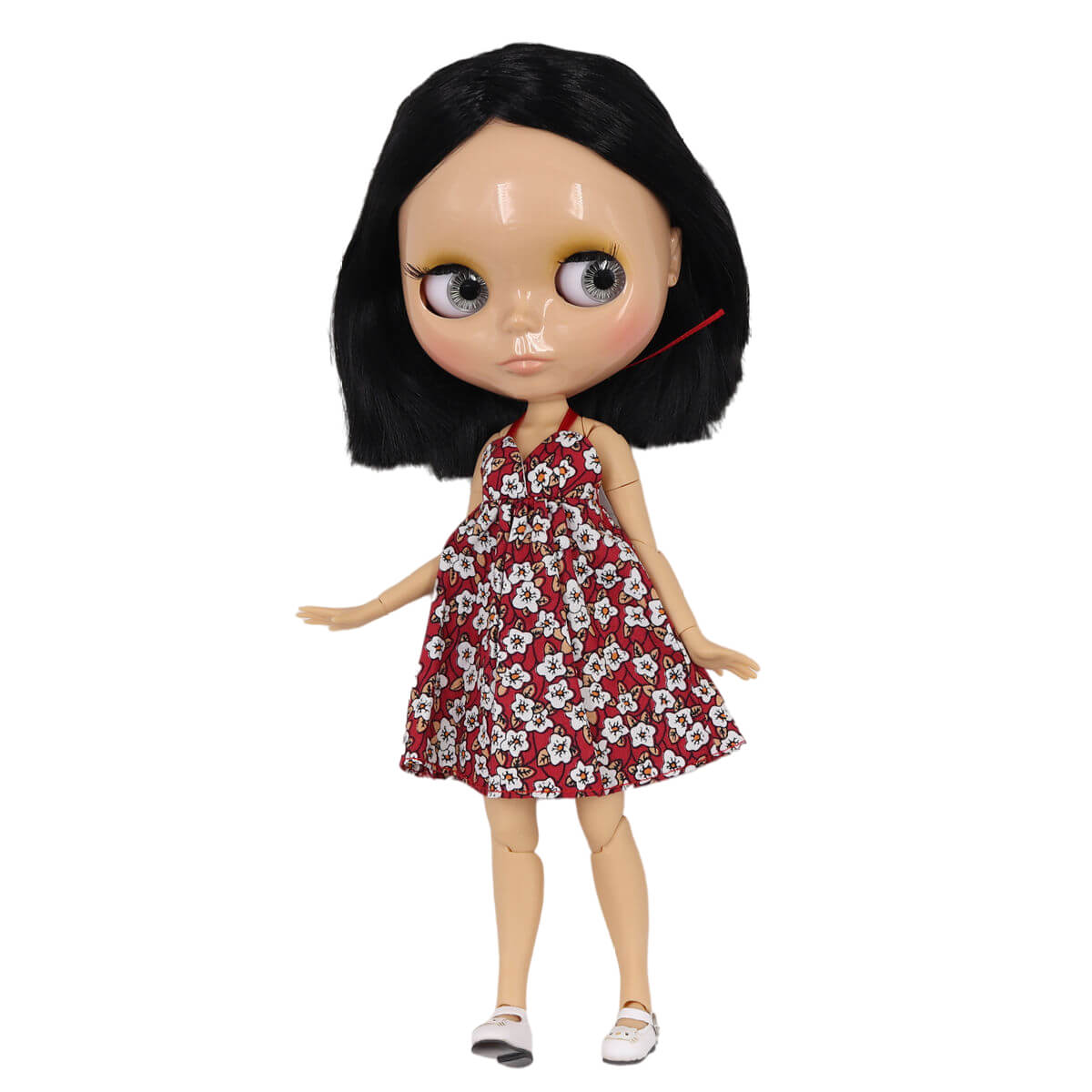 Heavenly – Premium Custom Blythe Doll with Calm Face Black Hair Custom Blythe Doll Shiny Face Custom Blythe Doll Tan Skin Custom Blythe Doll