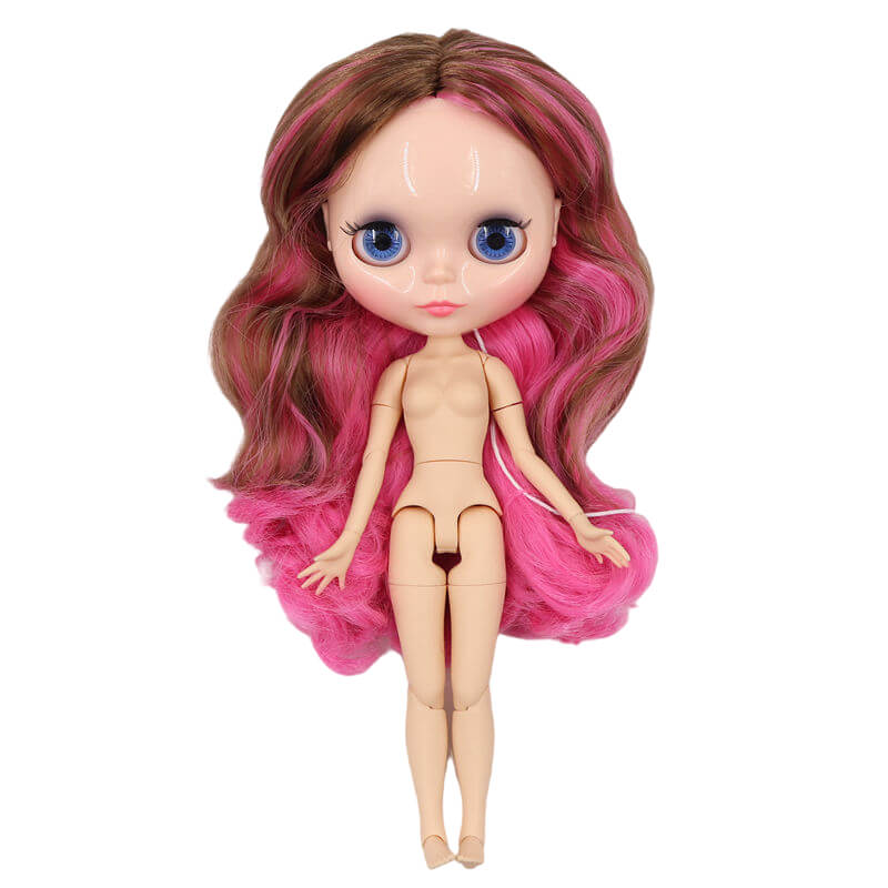 Neo Blythe Doll with Multi-Color Hair, Natural Skin, Shiny Face & Jointed Body Multi-Color Hair Nude Blythe Doll Natural Skin Nude Blythe Doll Shiny Face Nude Blythe Doll
