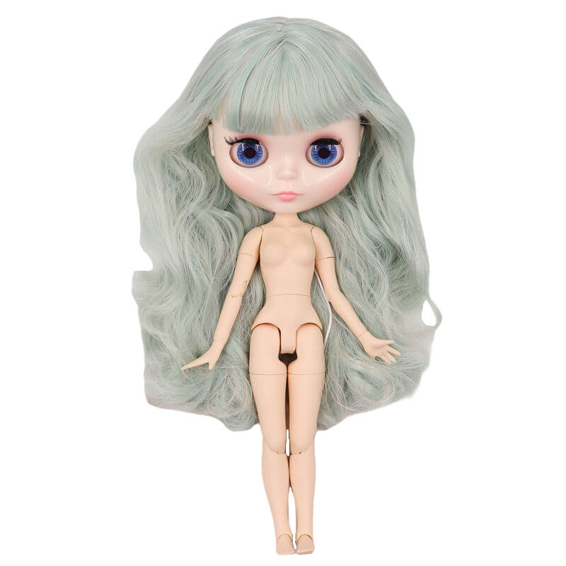 Neo Blythe Doll with Multi-Color Hair, White Skin, Shiny Face & Jointed Body Multi-Color Hair Factory Blythe Doll Shiny Face Factory Blythe Doll White Skin Factory Blythe Doll
