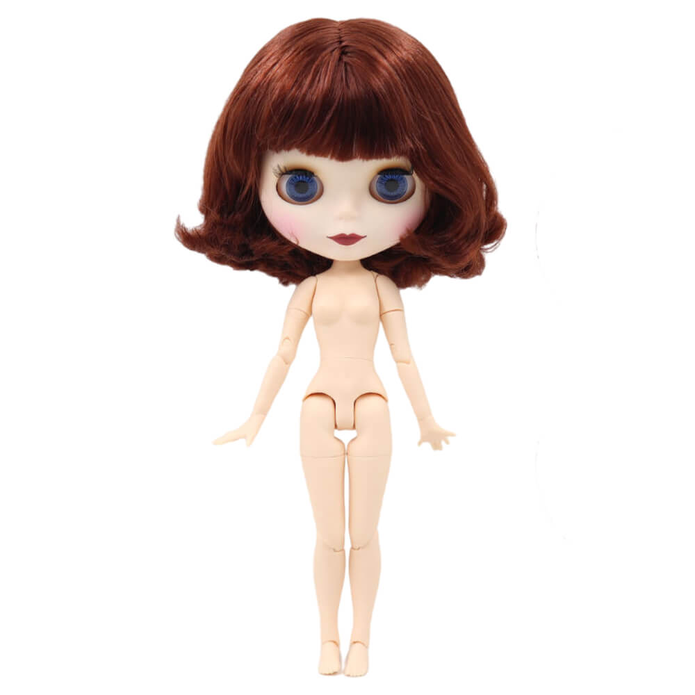 Neo Blythe Doll with Red Hair, White Skin, Matte Face & Jointed Body Matte Face Nude Blythe Doll Red Hair Nude Blythe Doll White Skin Nude Blythe Doll