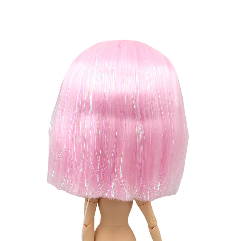 Neo Blythe Doll Pink Hair with Takara RBL Scalp Dome Blythe Doll Hair