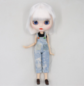 Lavinia – Premium Custom Blythe Doll with Calm Face Matte Face Custom Blythe Doll White Hair Custom Blythe Doll White Skin Custom Blythe Doll