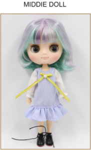 Middie Blythe Doll Multi-Color Hair Jointed Body 1