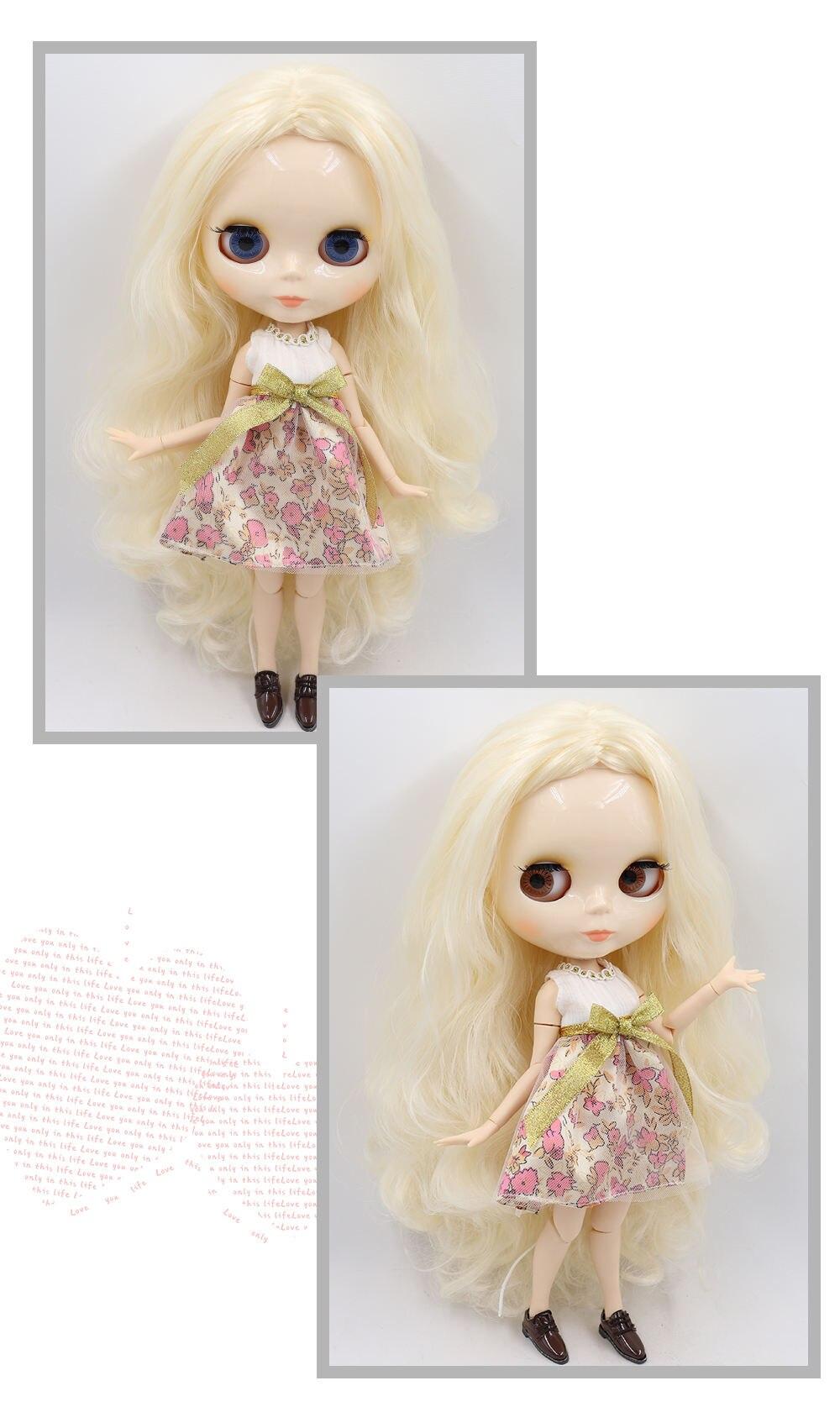 Neo Blythe Doll with Blonde Hair, White Skin, Shiny Face & Factory Jointed Body 1