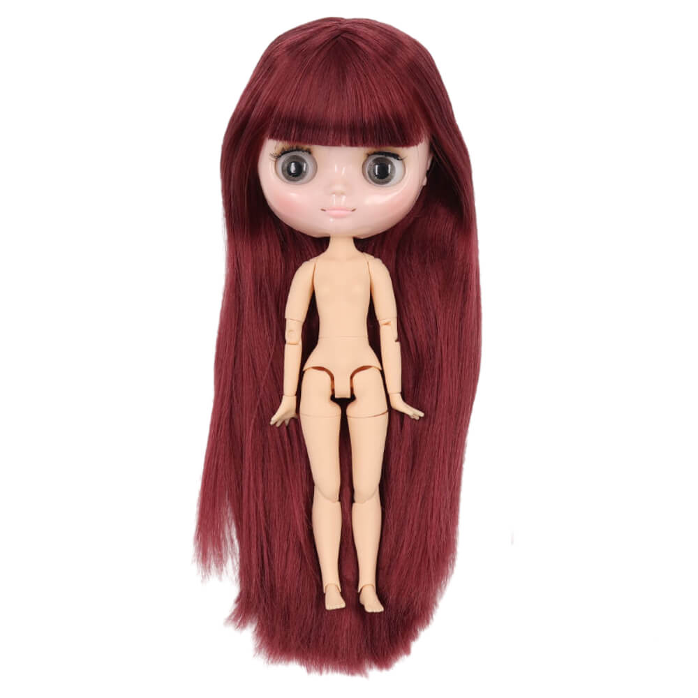 Middie Blythe Doll with Maroon Hair, Tilting-Head & Factory Jointed Body Middie Blythe Dolls
