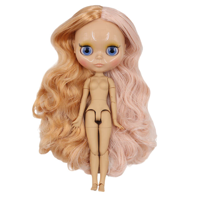Neo Blythe Doll with Multi-Color Hair, Tan Skin, Shiny Face & Jointed Body Multi-Color Hair Factory Blythe Doll Shiny Face Factory Blythe Doll Tan Skin Factory Blythe Doll
