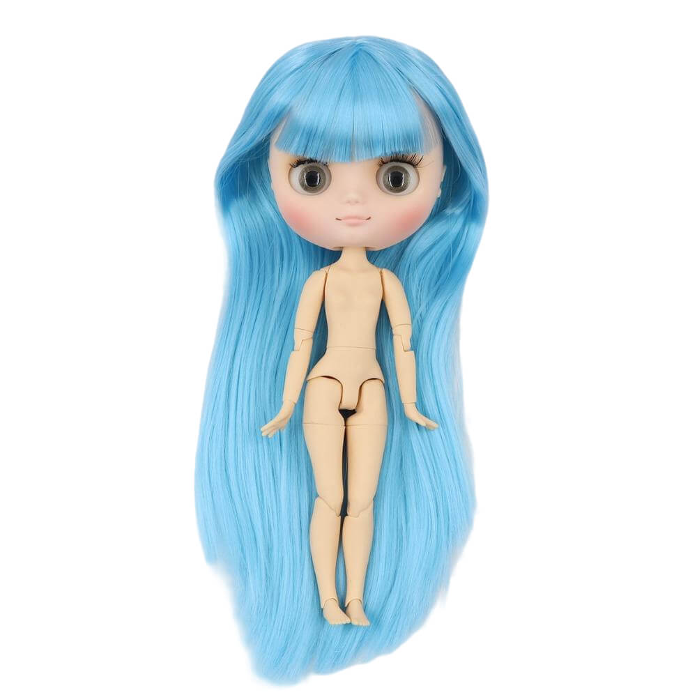 Middie Blythe عروسک با موهای آبی، سر کج و بدن مشترک Middie Blythe عروسک ها