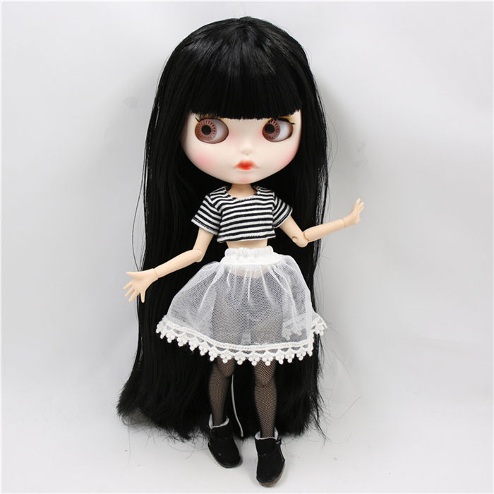 Tania – Premium Custom Neo Blythe Doll with Black Hair, White Skin & Matte Pouty Face Bestsellers Black hair Matte face Pouty face White skin