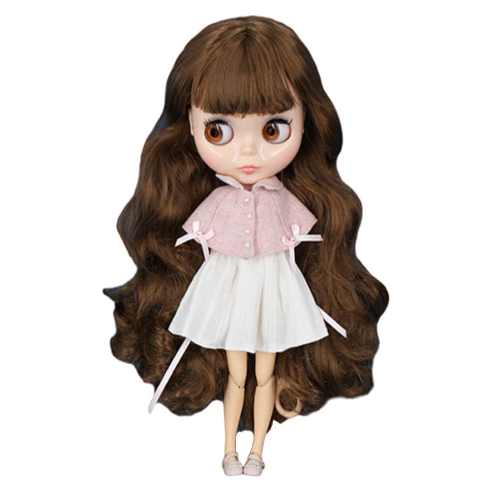 Megan – Premium Custom Blythe Doll with Cute Face Brown Hair Custom Blythe Doll Natural Skin Custom Blythe Doll Shiny Face Custom Blythe Doll