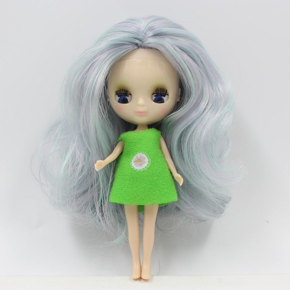 Petite Blythe Boneca com cabelo multicolorido, olhos sonolentos e corpo flexível Petite Blythe bonecas