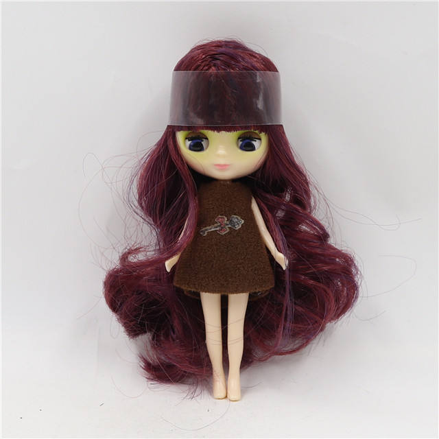 Petite Blythe Doll with Plum Hair, Sleepy Eyes & Bendable Body Petite Blythe Dolls