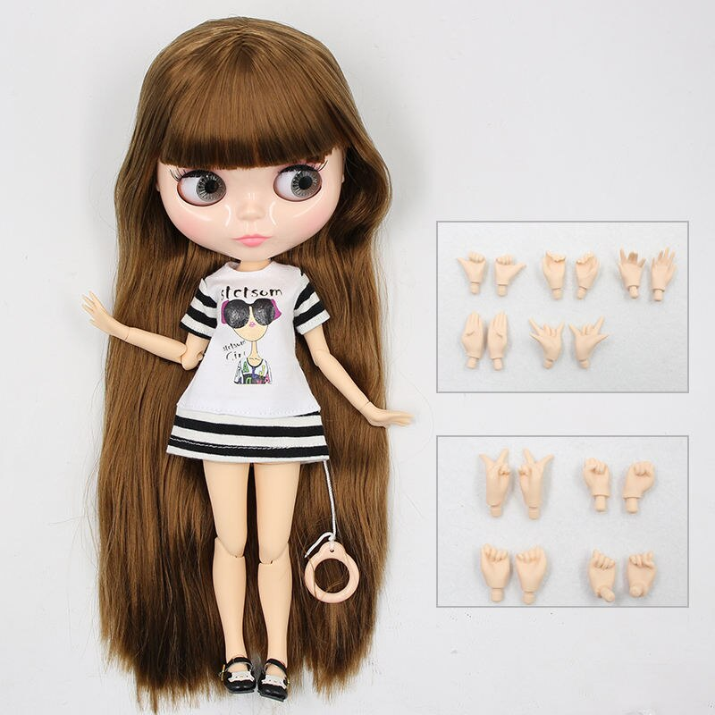 Peggy – Premium Custom Blythe Doll with Cute Face Brown Hair Custom Blythe Doll Natural Skin Custom Blythe Doll Shiny Face Custom Blythe Doll
