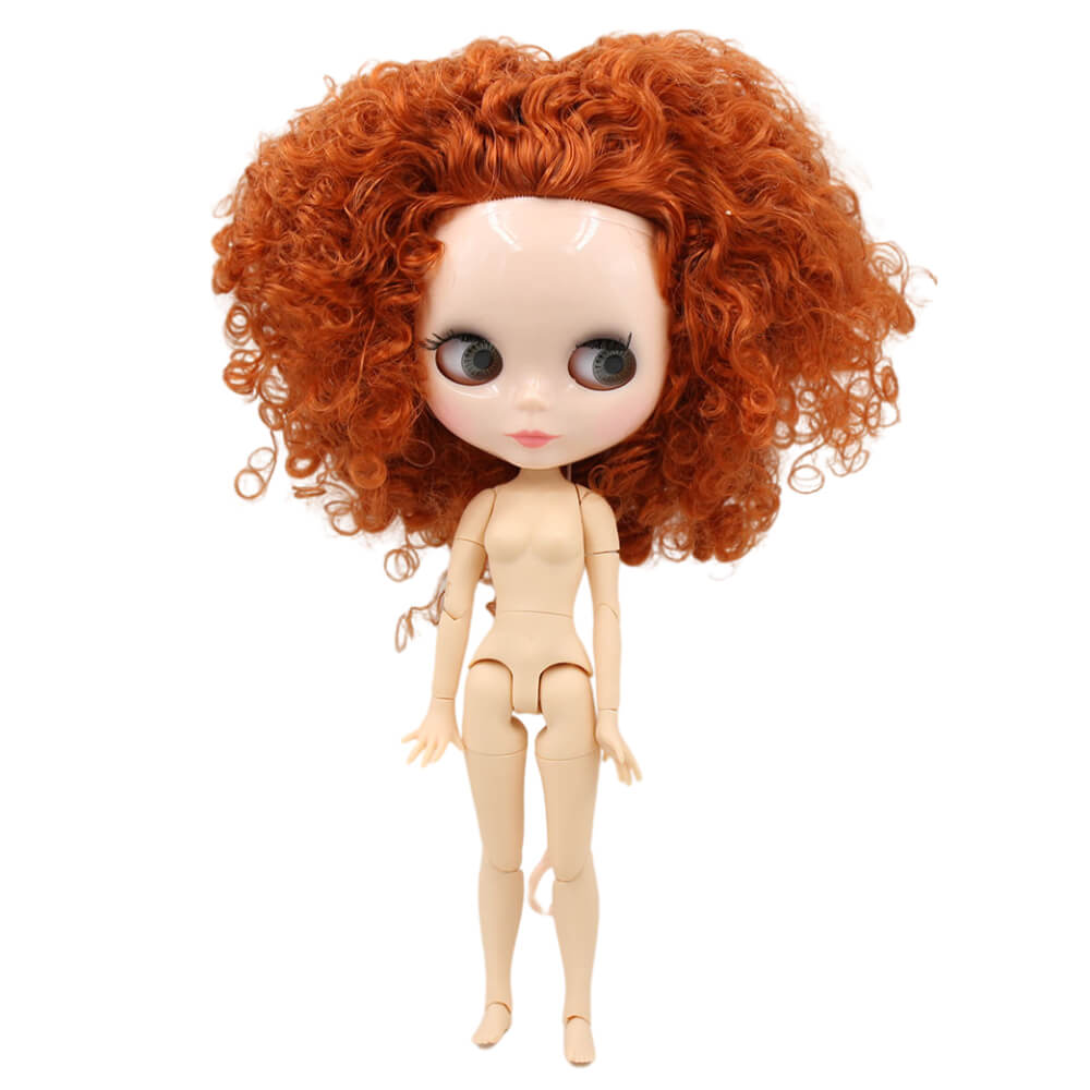 Neo Blythe Doll with Ginger Hair, Natural Skin, Shiny Face & Jointed Body Ginger Hair Factory Blythe Doll Natural Skin Factory Blythe Doll Shiny Face Factory Blythe Doll