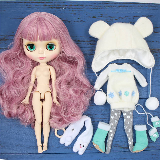 Jacey – Premium Custom Blythe Doll with Cute Face Pink Hair Custom Blythe Doll Shiny Face Custom Blythe Doll White Skin Custom Blythe Doll